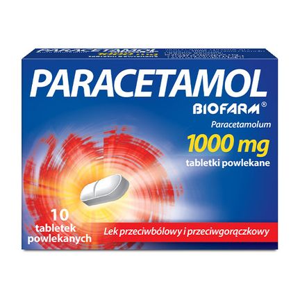 Paracetamol Biofarm 1000 mg, 10 tabletek powlekanych - zdjęcie produktu