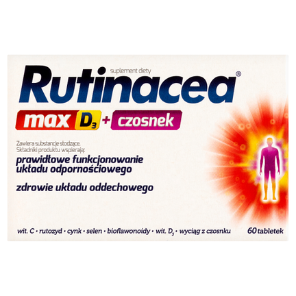 Rutinacea Max D3 + czosnek, 60 tabletek - zdjęcie produktu