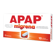 Apap migrena, 250 mg + 250 mg + 65 mg, 10 tabletek powlekanych