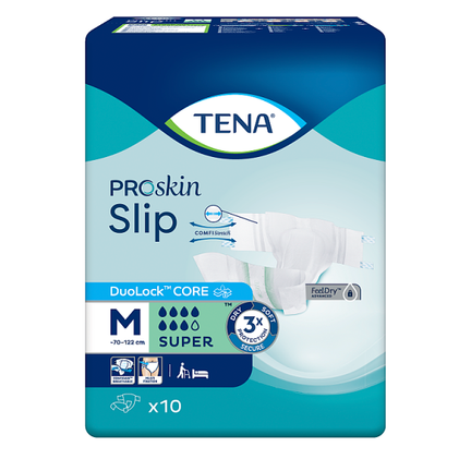 TENA Slip ProSkin Super, pieluchomajtki, rozmiar M, 10 sztuk - zdjęcie produktu