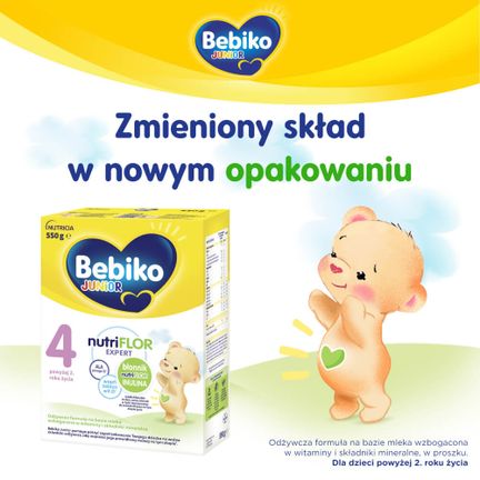 Bebiko Junior NutriFlor Expert 4, odżywcza formuła na bazie mleka powyżej 2 roku życia, 550 g  - ŻYWNOŚĆ SPECJALNEGO PRZEZNACZENIA MEDYCZNEGO