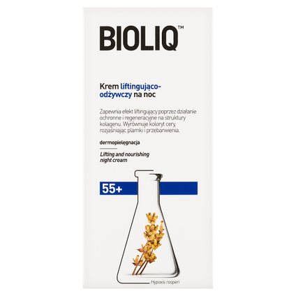 AFLOFARM Bioliq 55+, krem liftingująco-odżywczy na noc, 50 ml
