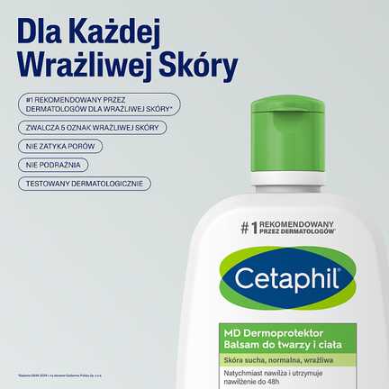 Cetaphil MD Dermoprotektor, balsam nawilżający do twarzy i ciała, 250 ml - BALSAM