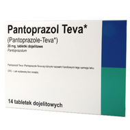 Pantoprazol Teva 20 mg, 14 tabletek dojelitowych (import równoległy Medezin)