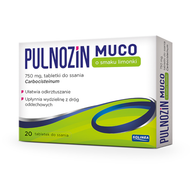 Pulnozin Muco, 750 mg, o smaku limonki, 20 tabletek do ssania