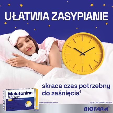 Melatonina Biofarm 5 mg, 30 tabletek  - 5909991549794