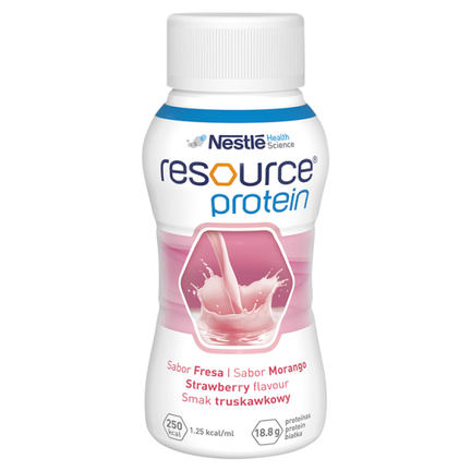 Resource Protein, smaku truskawkowy, 4 x 200 ml, preparat odżywczy w płynie - 7613036944908