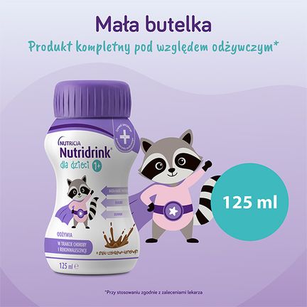 Nutridrink dla dzieci, o smaku czekoladowo-karmelowym, 4 x 125 ml  - Dziecko