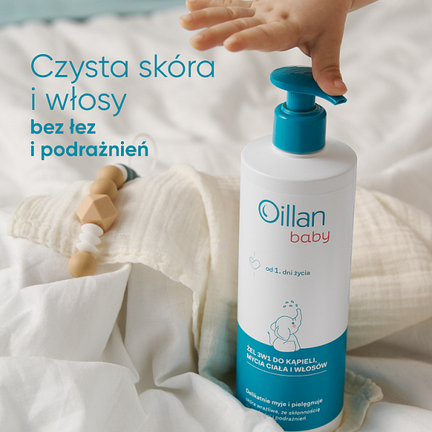 Oillan Baby Żel 3w1 do kąpieli, mycia ciała i włosów, 400 ml - Niemowlę