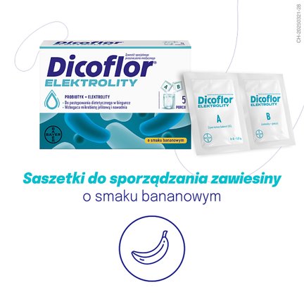 Dicoflor Elektrolity, probiotyk i elektrolity, dla dzieci od 1. roku życia i osób dorosłych, 10 saszetek - Uzupełniające dietę, Wspierające
