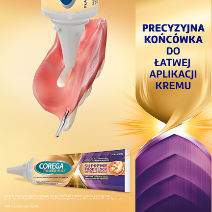 Corega Power Max Supreme, krem do protez zębowych, 40 g - STAFFORD-MILLER