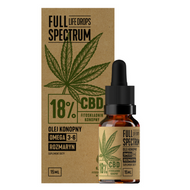 Full Spectrum Life Drops Olej konopny 18% CBD, 15 ml