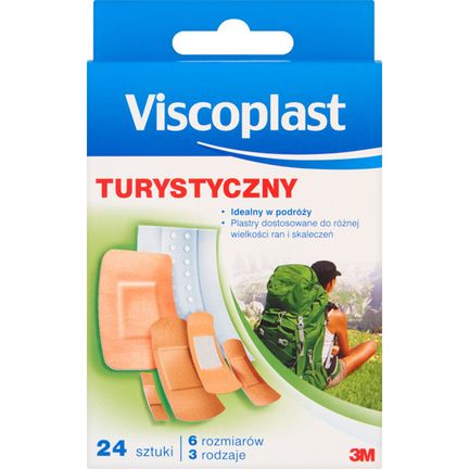 Viscoplast, turystyczny zestaw plastrów z opatrunkiem, 24 sztuki - 3M
