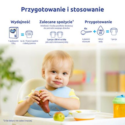 Bebiko Junior NutriFlor Expert 5, odżywcza formuła na bazie mleka dla przedszkolaka, 550 g  - MLEKO