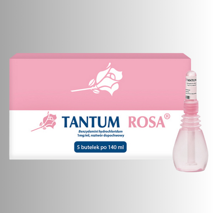 Tantum Rosa  1mg/ml, roztwór dopochwowy, 5 butelek po 140 ml - ROZTWÓR