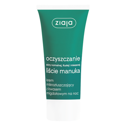 Ziaja Liście Manuka, krem mikrozłuszczający z kwasem migdałowym na noc, 50 ml - zdjęcie produktu