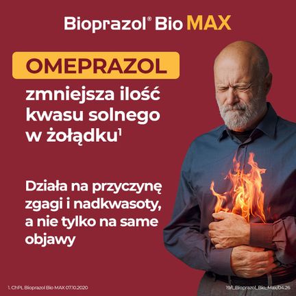 Bioprazol Bio Max 20 mg, 14 kapsułek twardych - BIOFARM