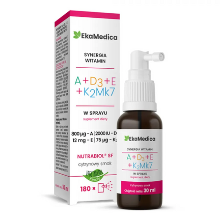 Ekamedica, Witamina A + D3 + E + K2MK7, spray, 30 ml - zdjęcie produktu