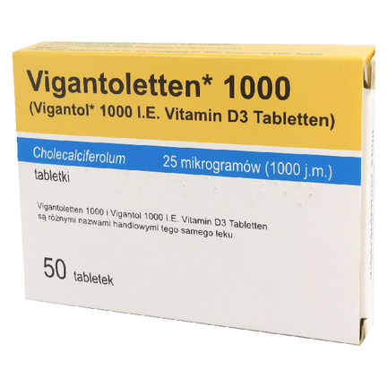 Vigantoletten 1000, 50 tabletek (import równoległy Delfarma) - zdjęcie produktu
