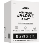Apteo kompresy jałowe z gazy, 10 cm x 10 cm, 3 sztuki x 20 opakowań
