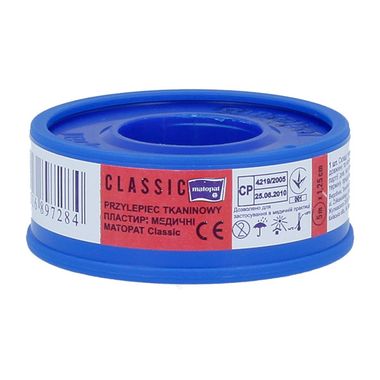 TZMO, przylepiec tkaninowy classic, 1,25 cm x 5 m, 1 rolka
