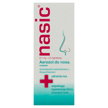 Nasic (0,1 mg + 5,0 mg)/dawkę, aerozol do nosa, roztwór, 10 ml - PRODUKT LECZNICZY NIEREFUNDOWANY OTC