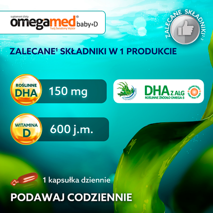 Omegamed baby+D, 6m+, 30 kapsułek twist-off - KAPSUŁKI