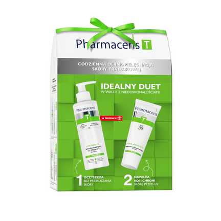 Zestaw Pharmaceris T, krem nawilżająco-kojący, 50 ml + antybakteryjny żel myjący, 80 ml - zdjęcie produktu