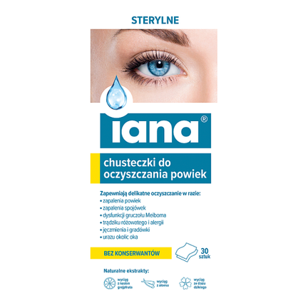 IANA, chusteczki do oczyszczania powiek, 30 sztuk - zdjęcie produktu