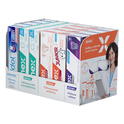 COLGATE-PALMOLIVE Zestaw Elmex + Meridol Pasta do zębów MIX, 24 sztuki — Składniki i ocena