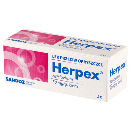 Herpex 50 mg/g, krem 2 g - PRODUKT LECZNICZY NIEREFUNDOWANY OTC