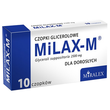 Czopki glicerynowe dla dorosu0142ych Milax-M, 10 sztuk