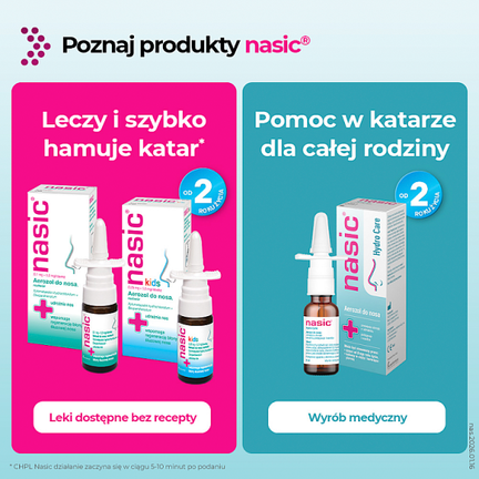 Nasic Hydro Care, aerozol do nosa, 15 ml - Katar, Podrażnienie, Zapalenie zatok