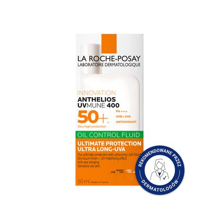 La Roche-Posay Anthelios UVMUNE 400 Oil-Control, fluid SPF50+, 50 ml - zdjęcie produktu