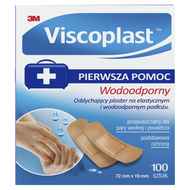 Viscoplast, wodoodporne plastry z mikroperforacją, 72 mm x 19 mm, 100 sztuk