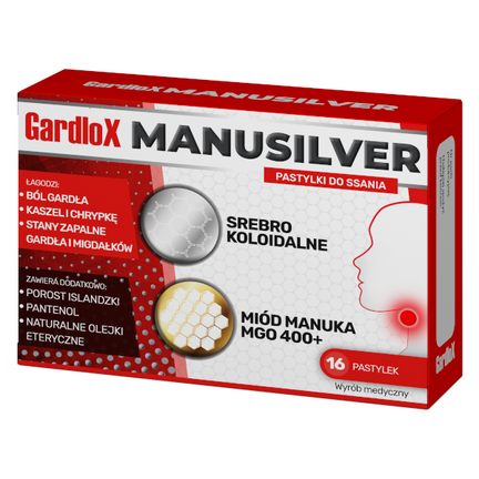 Gardlox Manusilver, 16 pastylek do ssania - zdjęcie produktu