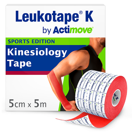 Leukotape K by Actimove, taśma kinezjologiczna, czerwona, 1 sztuka 