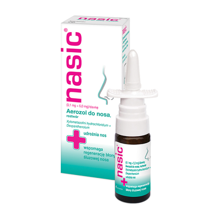 Nasic (0,1 mg + 5,0 mg)/dawkę, aerozol do nosa, roztwór, 10 ml - zdjęcie produktu
