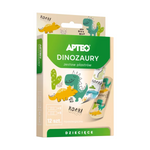 APTEO, zestaw plastrów dla dzieci, dinozaury, 12 sztuk