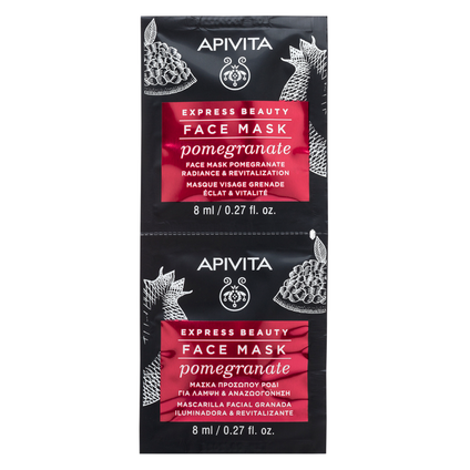 URGO Apivita Express Beauty Rozświetlająco-rewitalizująca maseczka do twarzy Granat, 2 x 8 ml — Inhaltsstoffe i ocena