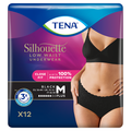 Majtki chłonne TENA Silhouette Black z niskim stanem, rozmiar M, 12 sztuk  - zdjęcie produktu