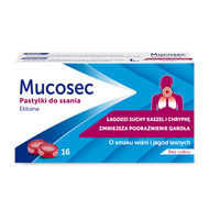 Mucosec, pastylki do ssania bez cukru, 16 pastylek