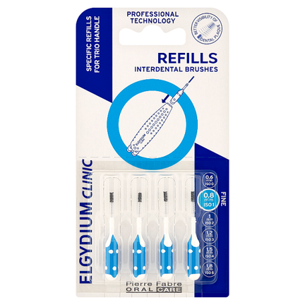 Wkłady do szczoteczek międzyzębowych Elgydium, 0,8 mm, 4 sztuki - zdjęcie produktu