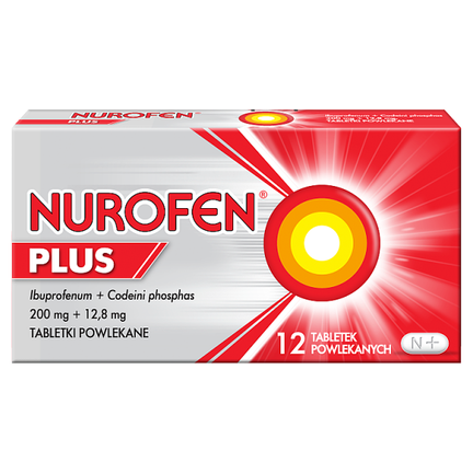 Nurofen Plus, na ból i gorączkę, 12 tabletek powlekanych - zdjęcie produktu