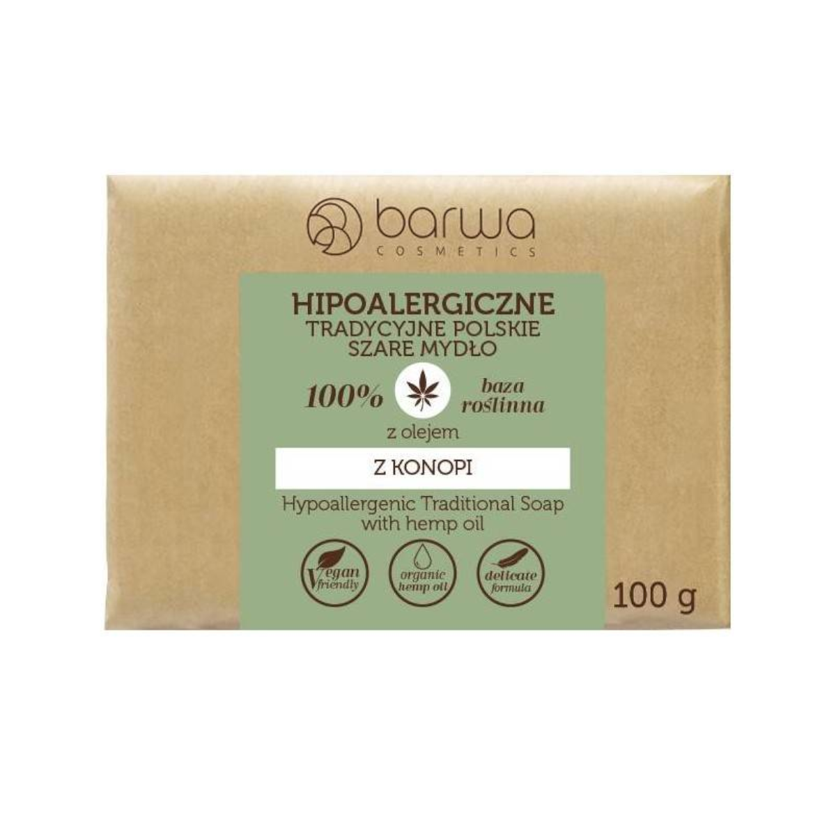 Barwa, Szare Mydło z olejem z konopii, 100 g