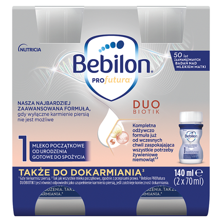 Mleko Bebilon Duo Biotik 1, 2 sztuki, 70 ml - zdjęcie produktu