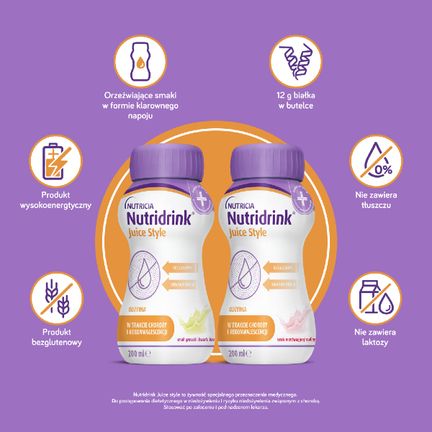 Nutridrink Juice Style, o smaku orzeźwiającej maliny, 4 x 200 ml - 8716900588860