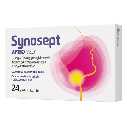 Synosept APTEO MED, 24 pastylki twarde do ssania - zdjęcie produktu