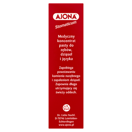 Ajona, medyczny koncentrat pasty do zębów, dziąseł i języka, 25 ml - KOSMETYK