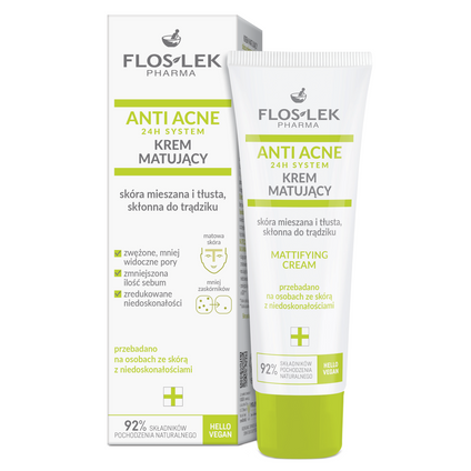 FLOS-LEK Floslek Anti Acne Krem matujący skóra tłusta, trądzikowa i mieszana, 50 ml
